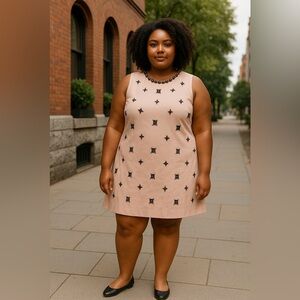 Ann Taylor Pink Jeweled Shift Dress Women’s Size 18